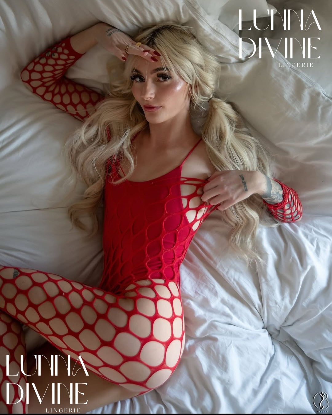 Body en maille LUNNA rouge