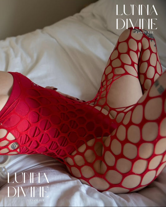Body en maille LUNNA rouge